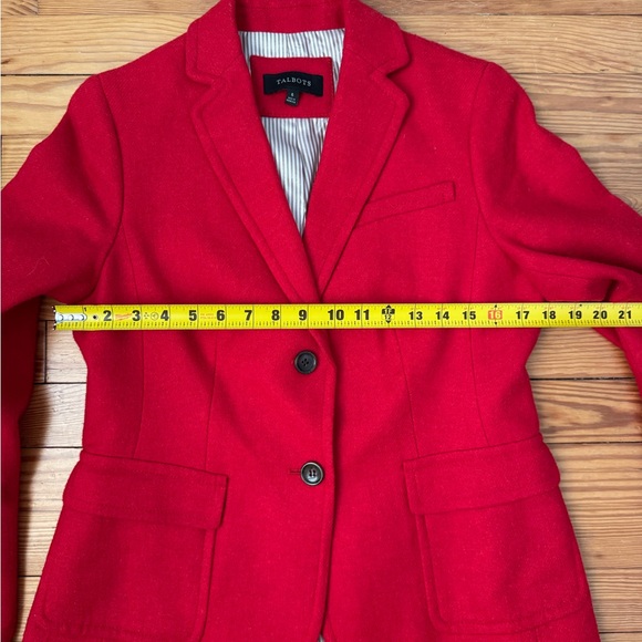 Talbots Bright Red Wool-Blend Notch Lapel Blazer - Picture 7 of 11